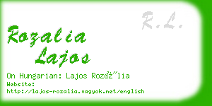 rozalia lajos business card